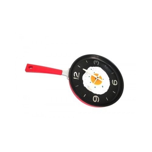 Fried Egg Kitchen Clock - Red
