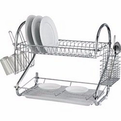Plate Rack /Dish Drainer 2 Layers- Silver