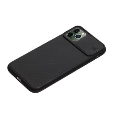 Liquid Silicone Case With Camera Lens Protector For iPhone12 Pro Max - Black
