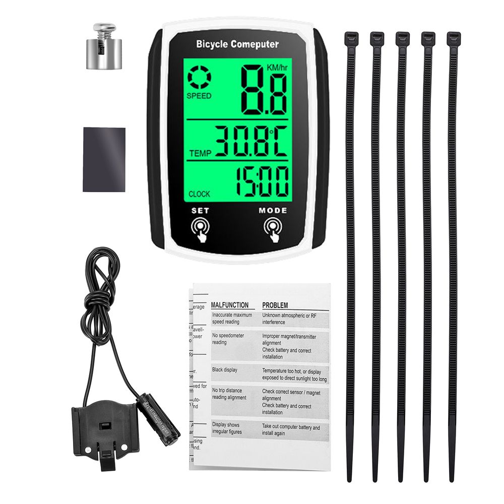 Wired Bike Computer LED Digital Bicycle Speedometer Odometer