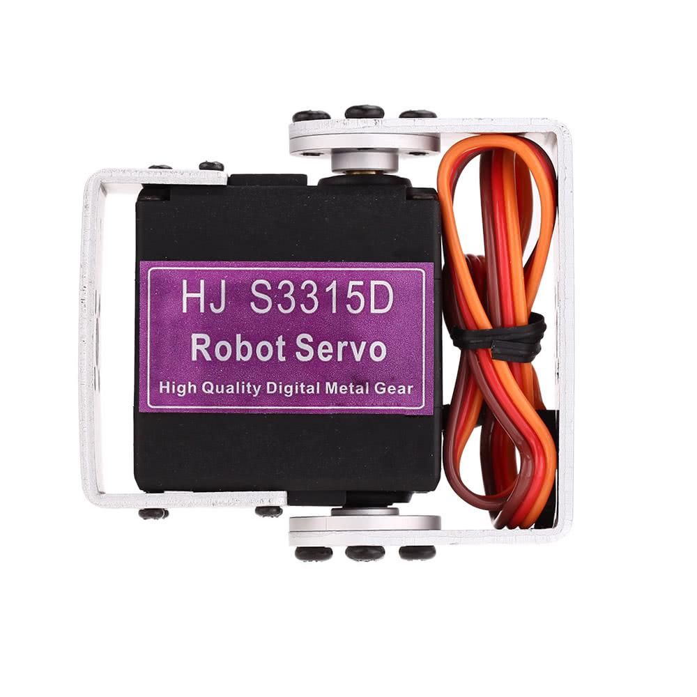 HJ S3315D Hight Performance Full Metal 15KG  Torque Brushed Motor 180&deg; Rotating Digital Robot Servo with Long and Short Straight U Mouting