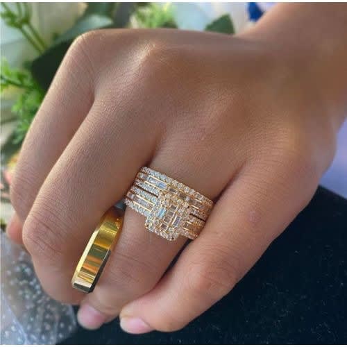 Gold Plated Wedding Ring Set B9