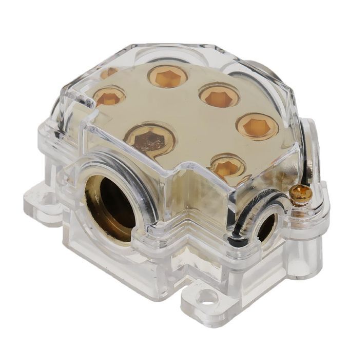 5-Way 0/2/4/8 Ga Car Audio Power Ground Cable Splitter Distribution