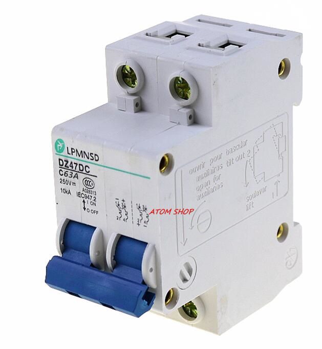 Circuit MCB Solar DC Poles Energy 2P 2 63A Breaker