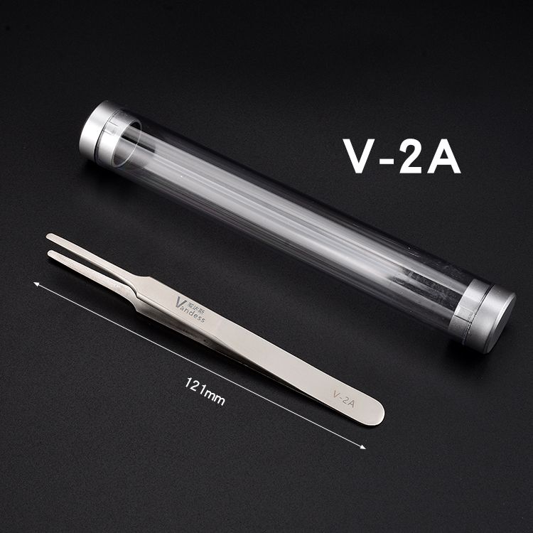 Stainless Steel Silver Tweezers Eyelash Extension Nail Makeup Kitchen Experimental Study Manicure Tools-V-2A