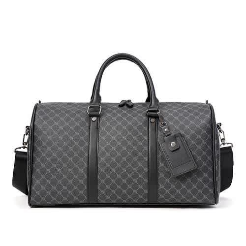 Multipurpose Leather Duffel Bag - Business Trip - Black Bag