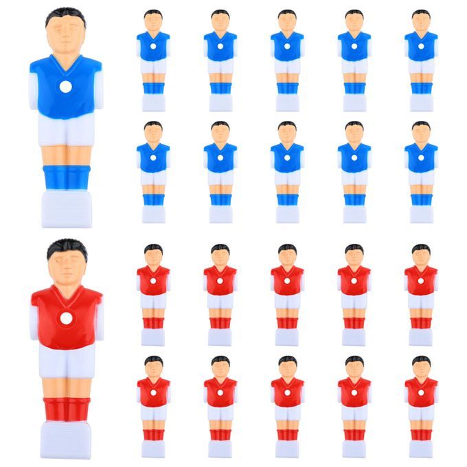 22 Pieces Foosball Man Table Soccer Man Player Replacement Red + Blue