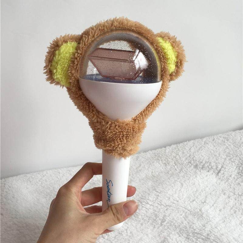 Kpop Seventeen Cute Lightstick Headband The8 DK Light Stick Plush Head Cover Brown