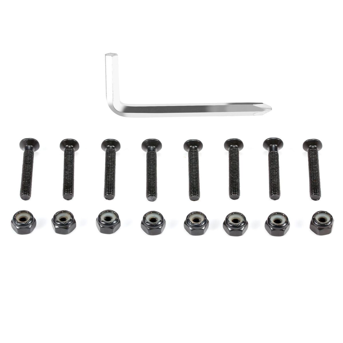Skateboard Hardware Set 8pcs Skateboard Deck Screws Standard Cross Screwdriver Longboard Bolt Nuts & Hex Key Wrench Mounting Screws Mounting Bolts Set