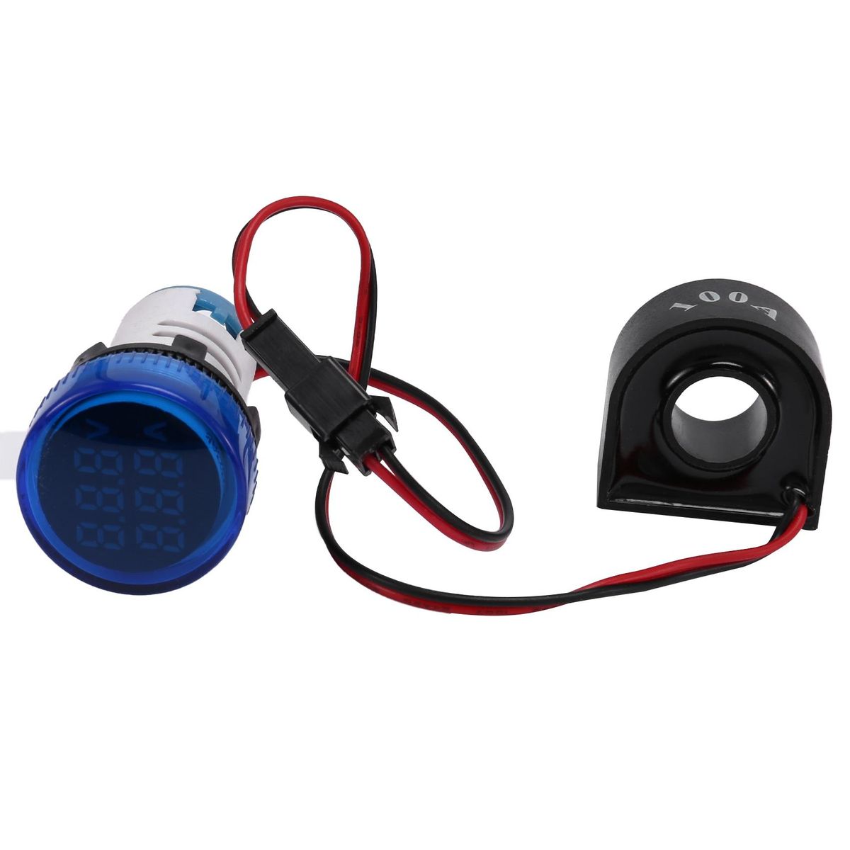 Mini Digital Voltmeter Ammeter 22mm Round AC 50-500V 0-100A