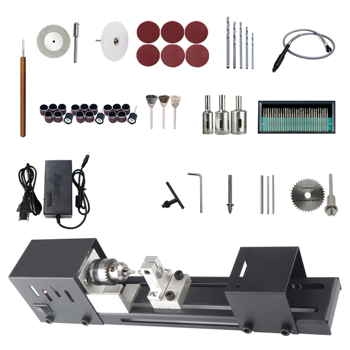 Mini Lathe Beads Polisher Machine Woodworking Craft DIY