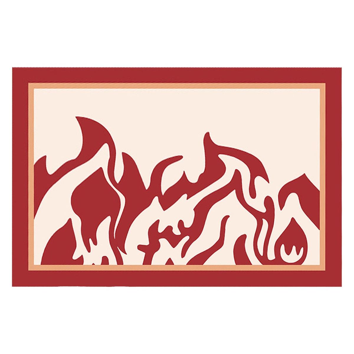 Bathroom Rug Mountain Pattern Bedroom Floor Mat Red