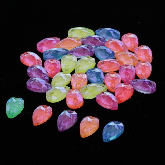36 Pieces Sew On Glass Beads Flatback Crystal Rhinestones Colorful