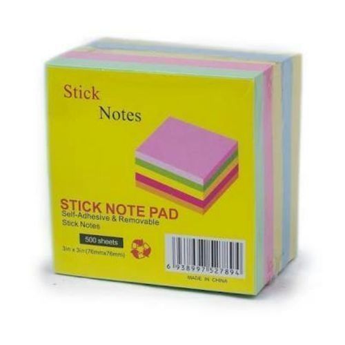 Sticky Notes 3X3 Inch Post It Note Pads (500 Sheets)