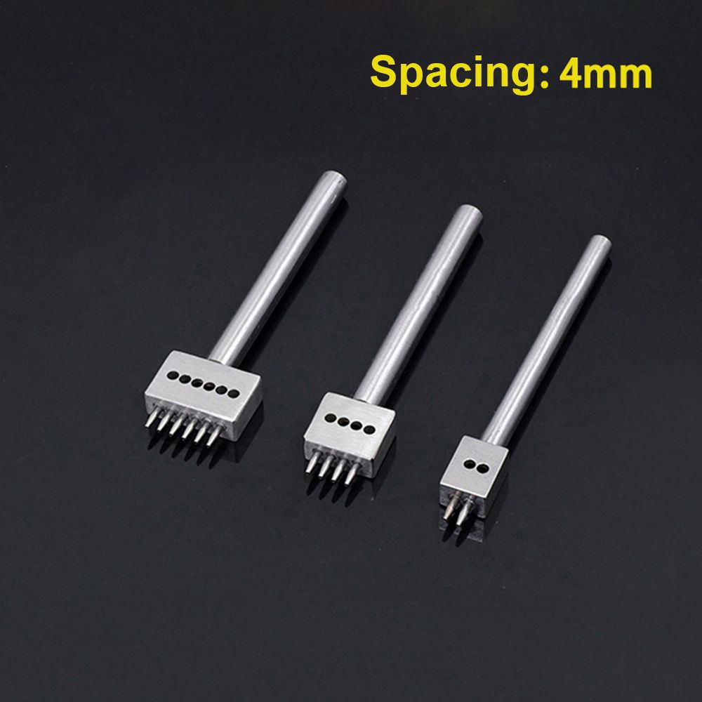 3Pcs DIY Leathercraft Tools 4/5/6mm Spacing Leather Hole