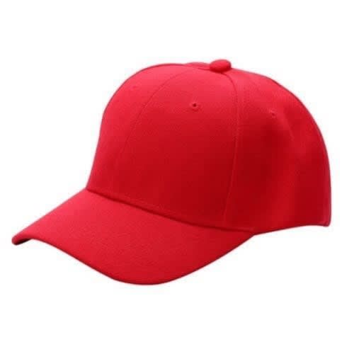 Plain Baseball Face Cap - Red