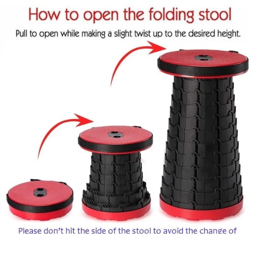 Portable Adjustable Height Folding Telescopic Stool