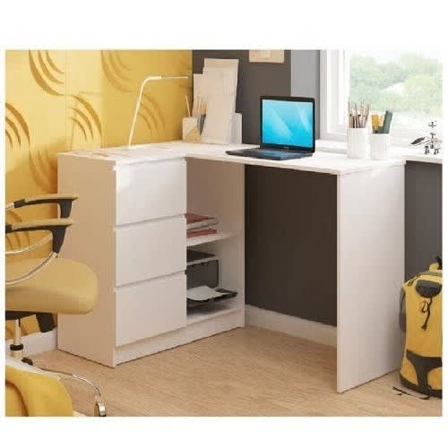 L-Shape Computer Desk - White