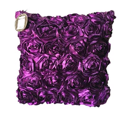 Throw Pillow - Ribbon Rose -Purple