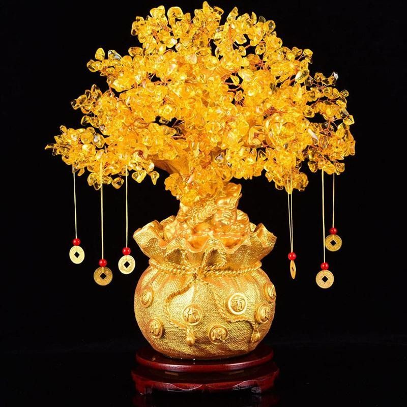 Feng Shui Citrine Crystal Fortune Wealth Money Tree