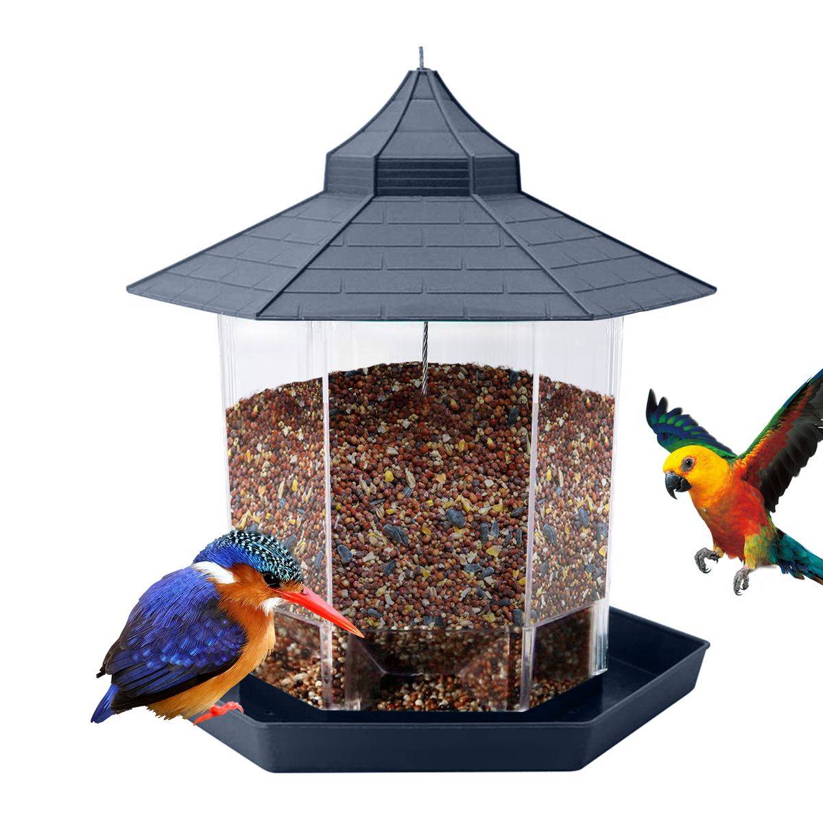 Hanging Bird Feeder Gazebo Wild Bird Feeders Hexagon Shaped