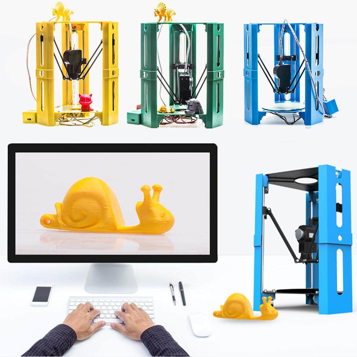 Desktop Hero Delta DIY 3D Printer Kit High Precision Printing SD Card Three Axis Yellow