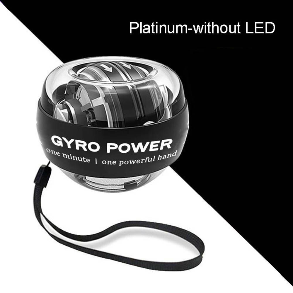 Autostart Powerball Wrist Power Gyro Ball Hand Forearm Strengthering LED Gyroscope-Platinum No LED
