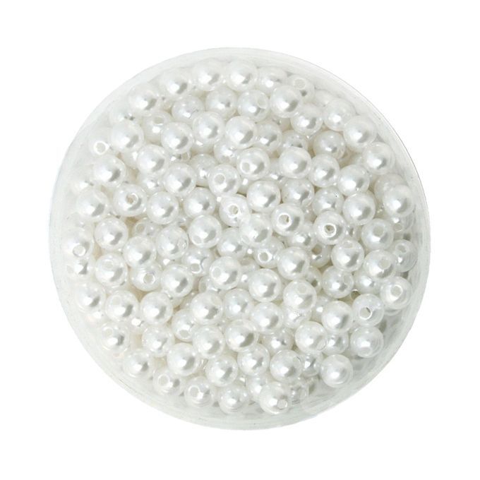 500pcs 6mm Plastic Round Pearl Spacer Loose Beads For Jewelry White