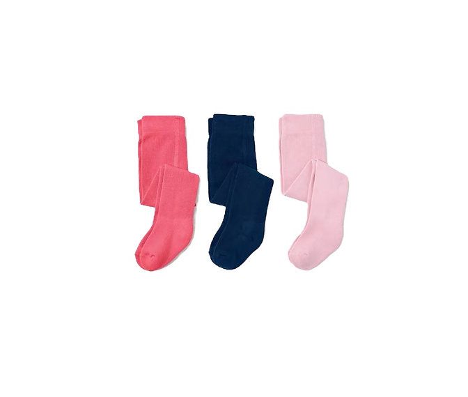 Toddler Girls 3 Pairs Tights, Pink And Navy Blue