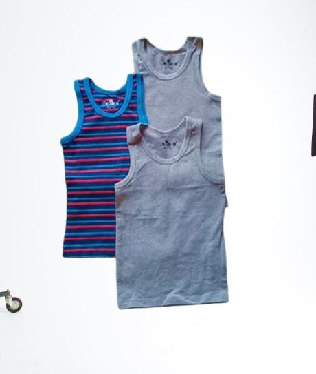 KUNIBOO Boy's 3 Pack Ribbed Neck Soft Cotton Vest