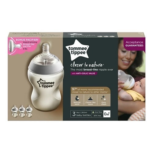 Closer To Nature Baby Feeding Bottle Starter Set Of 3 - 9oz - 0-6m - FST