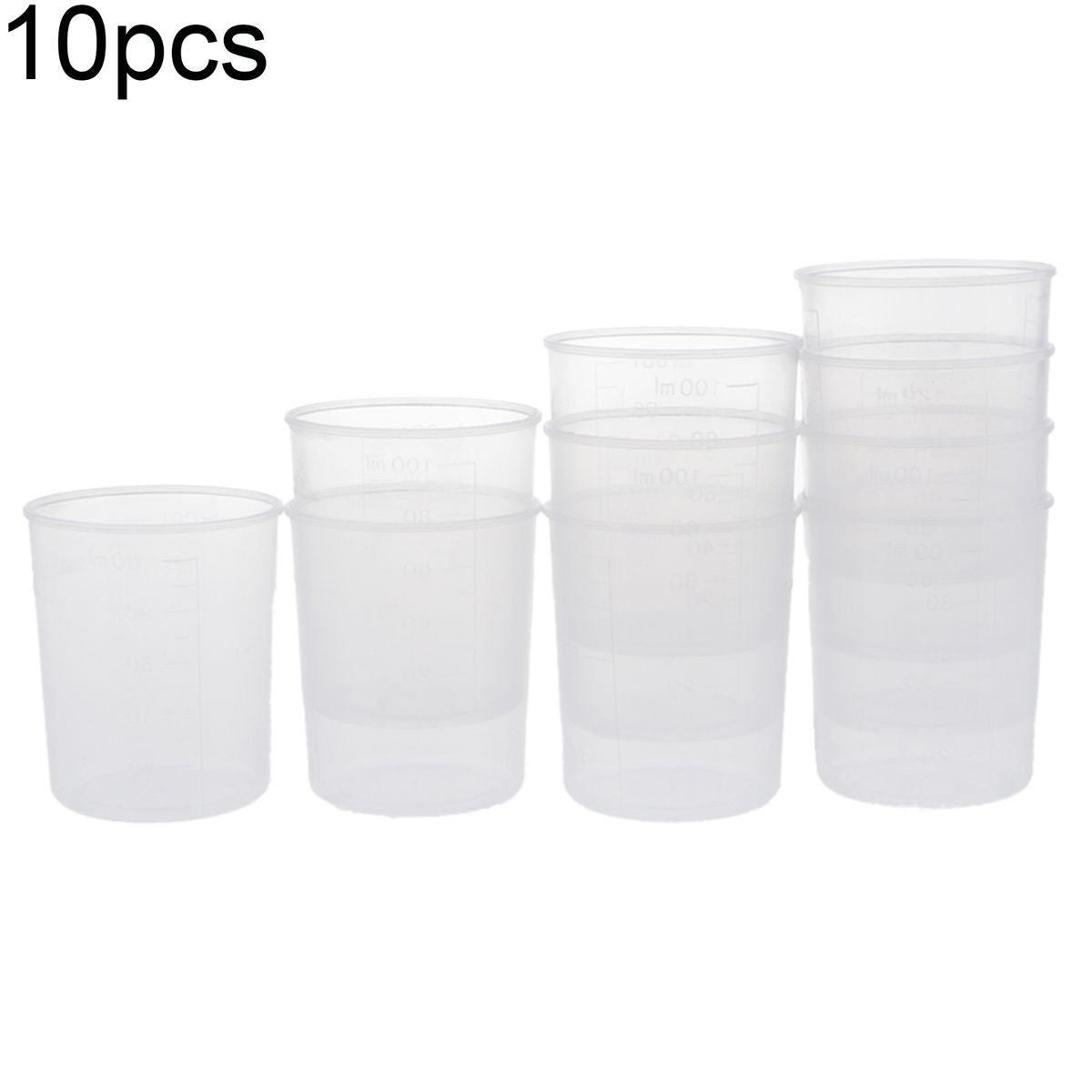 10Pcs 100ml Plastic Measuring Cups Epoxy Resin Mixing Art-