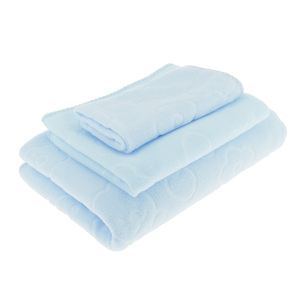 3 Sets Of Towels Bathroom  Hotel Bath Towel Light Blue