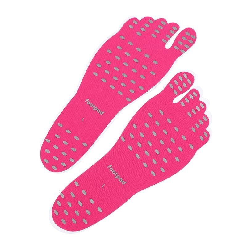 Beach Invisible Stick-Up Foot Insole Waterproof Protective Socks Pad Thermal Insulation L Pink