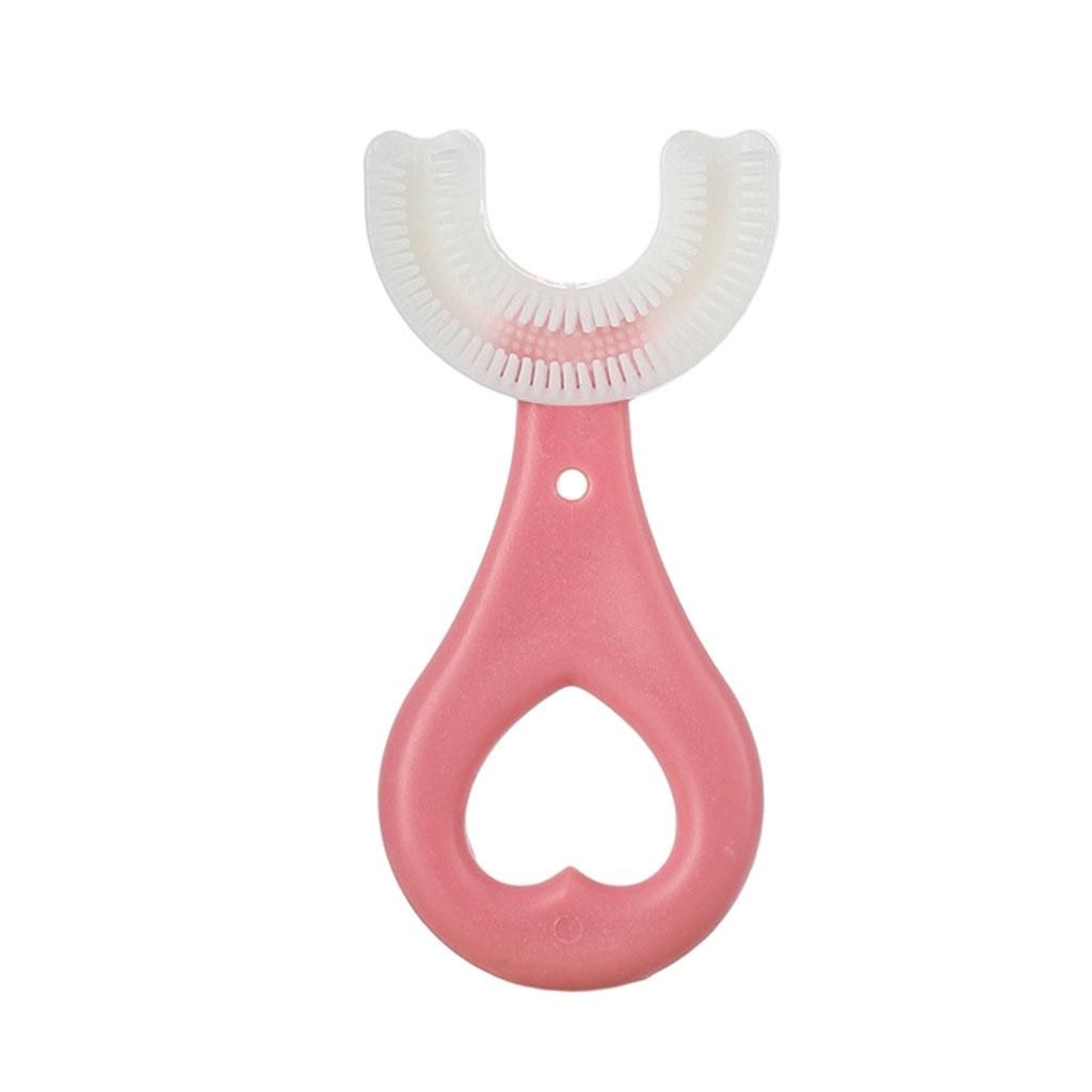 Kids Teeth Cleaning Brush U-Shape Whole Mouth 360 Pink 2-6 Years