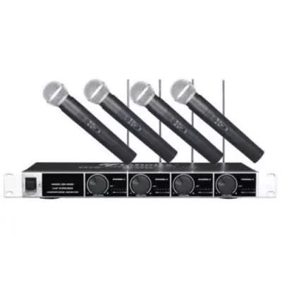 Sm-9090 Professional 4 Channel Handheld Wireless Microphone System
