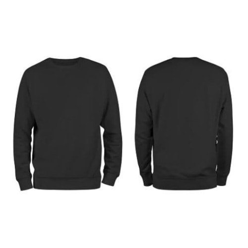 Plain Round Neck Sweatshirt - Black