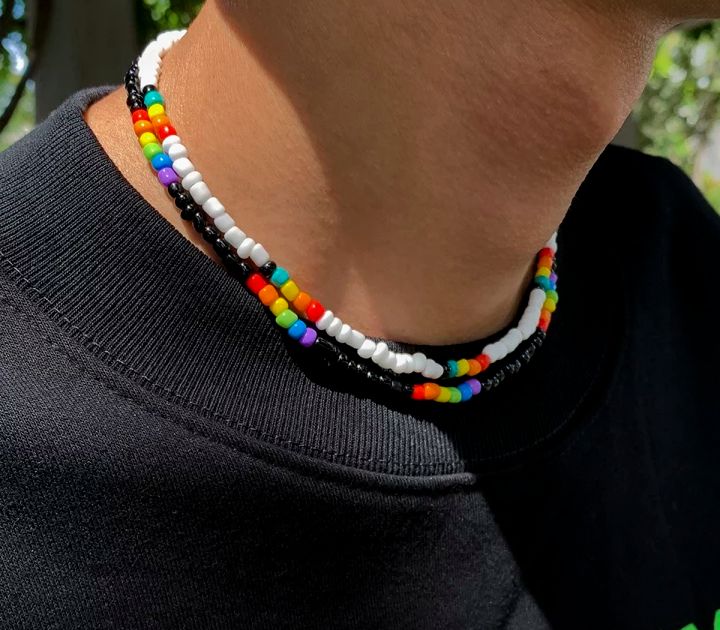 Funny Multi Colored Sea Beads Men Necklace