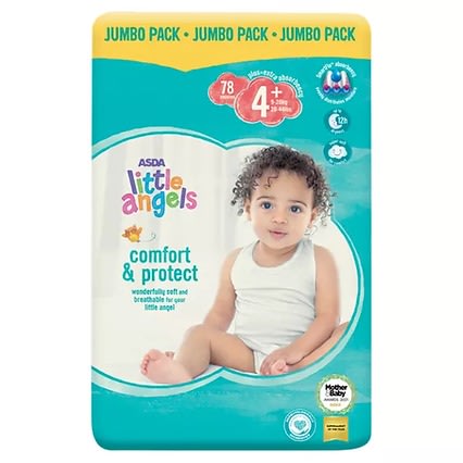 ASDA Little Angels Comfort & Protect -Size 4+ Nappies- 84Pieces