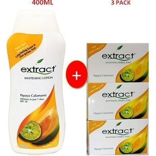 Whitening Body Lotion -400ml + Whitening Herbal Soap - 100g/3pcs