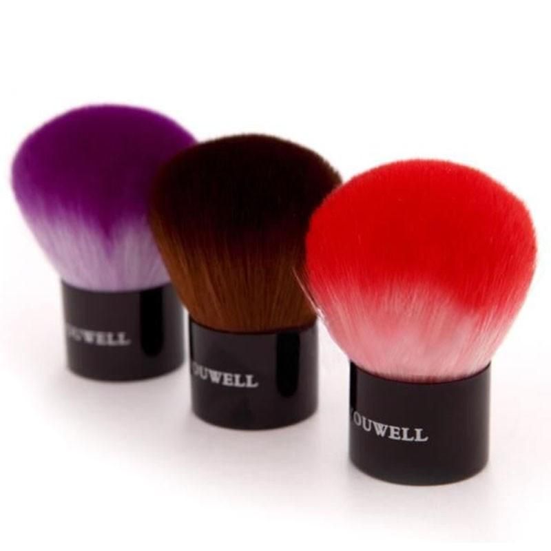 Professional Single Soft Nail Art Dust Powder Foundation Blush Mushroom Kabuki Makeup Brush Red Purple Brown Portable Beauty Makeup Tool
