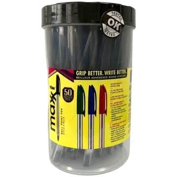 Maxx Ballpoint Black Pen - 50 Pcs
