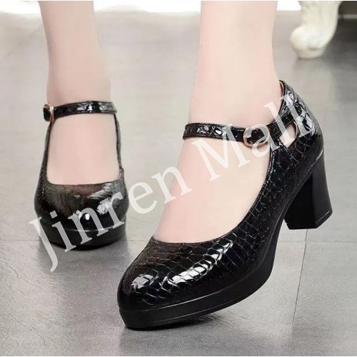 Ladies One Word High Heels-Black