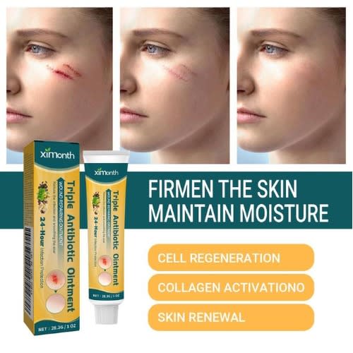Ximonth Scar Healing Triple Antibiotic Ointment Wound Repair Fades Scars Cream - 28.3g