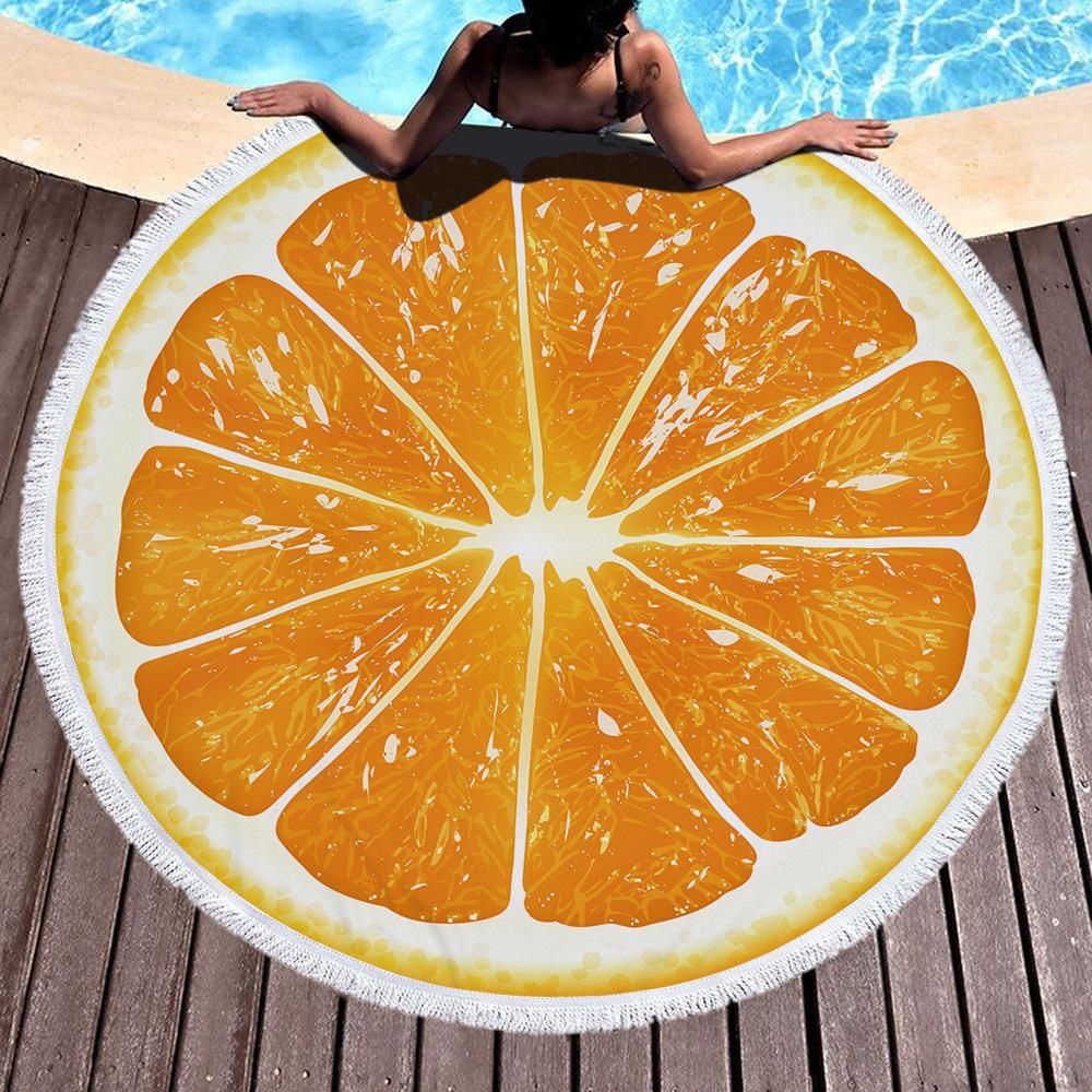 Round Beach Towel Microfiber Absorbent Soft Quick-Drying Portable Swimming by the Sea Printed Bath Towel Towel