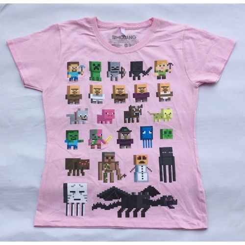 Minecraft Character Print Girls Top