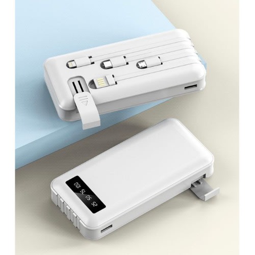 Power Bank-with Built In Cables - 20000mah