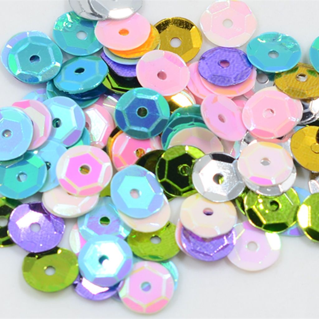 400 Pieces Round Cupped Loose Sequins Sewing Embellishment Multicolor