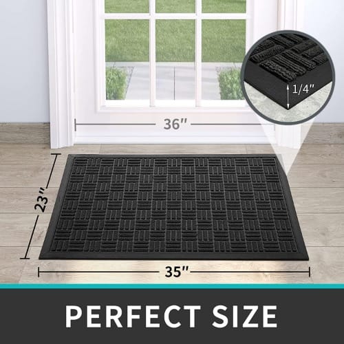Dexi Large Rubber Doormat For Indoor & Outdoor 80cm By 120cm