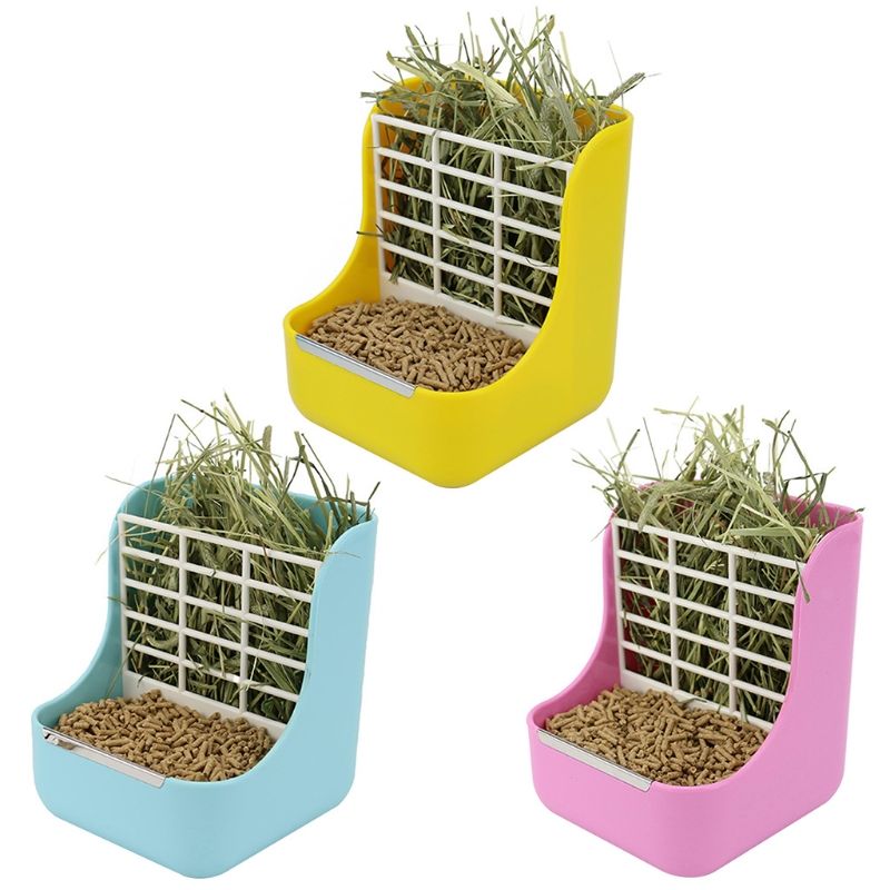 2 In 1 Food Hay Feeder For Guinea Pig Rabbit Feeder Indoor